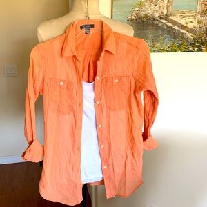 Chaps cotton  Coral button up  Blouse